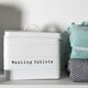 image 6 of Harbour Housewares Vintage Metal Washing Tablets Canister - White | White | Matt White | 1