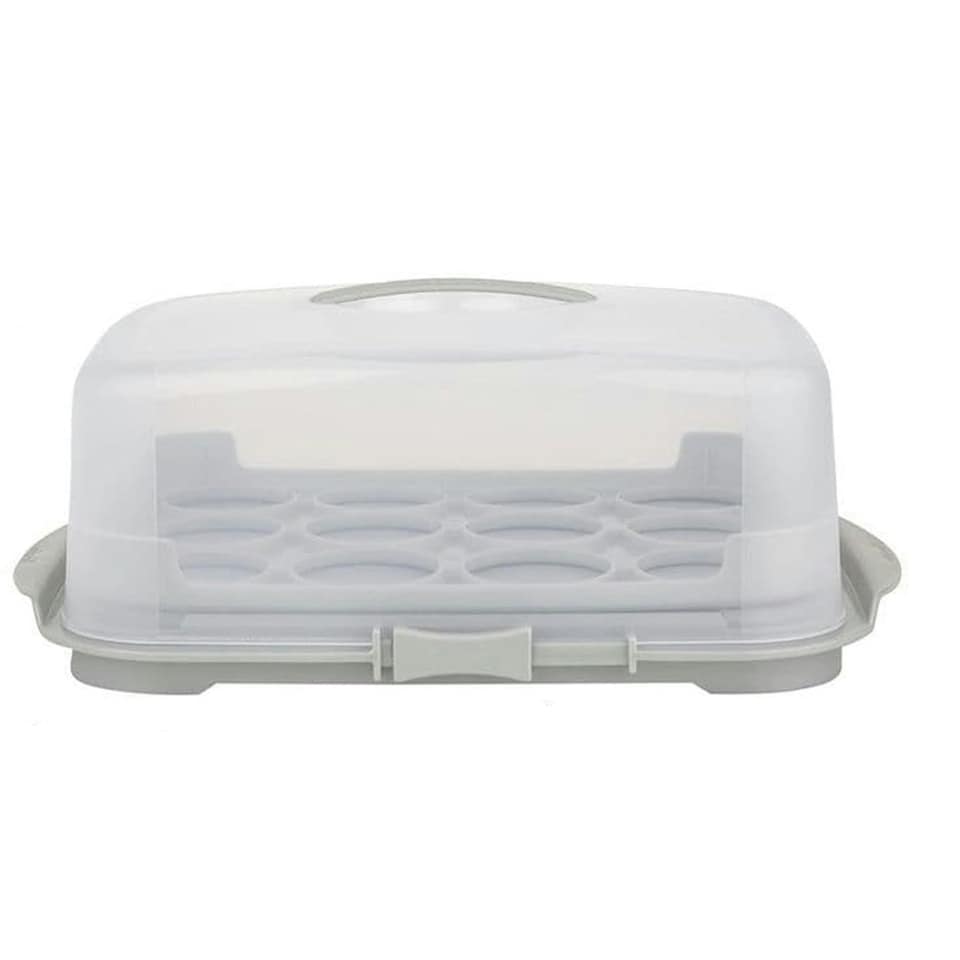 image 1 of Clear Plastic Storage Containers With Handles & Lids For Cupcakes And Desserts