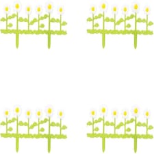 4 8 12 Flexible Garden Lawn Grass Edging Picket Border Panel Plastic Wall Fence | Multi | 4 Sunflower Border