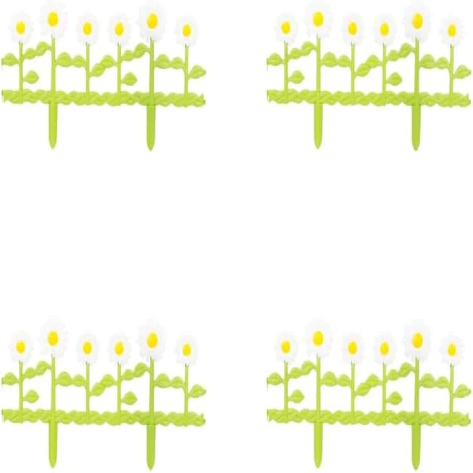 image 1 of 4 8 12 Flexible Garden Lawn Grass Edging Picket Border Panel Plastic Wall Fence | Multi | 4 Sunflower Border