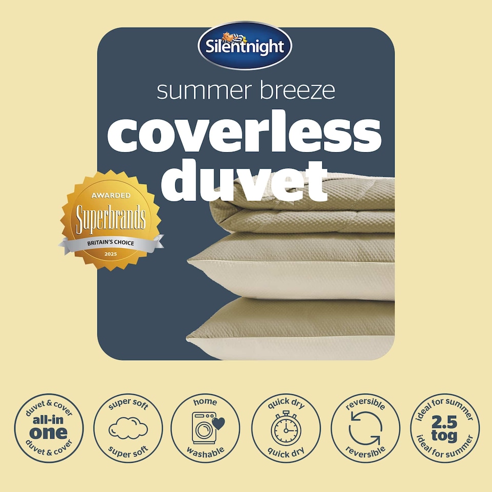 image 1 of Summer Breeze 2.5 Tog Coverless Duvet and Pillowcase Set, Olive and Cream | Green | Olive | Double