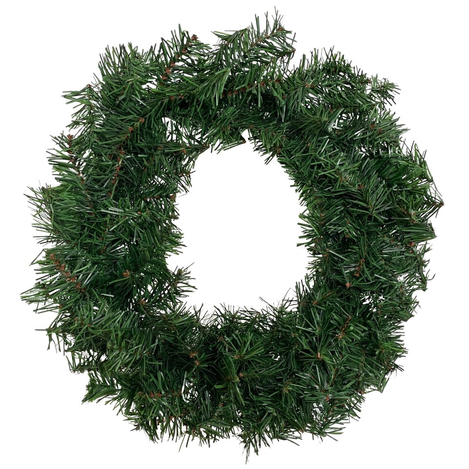 image 1 of 45cm Plain Green Colorado Christmas Door Wreath with PVC Tips