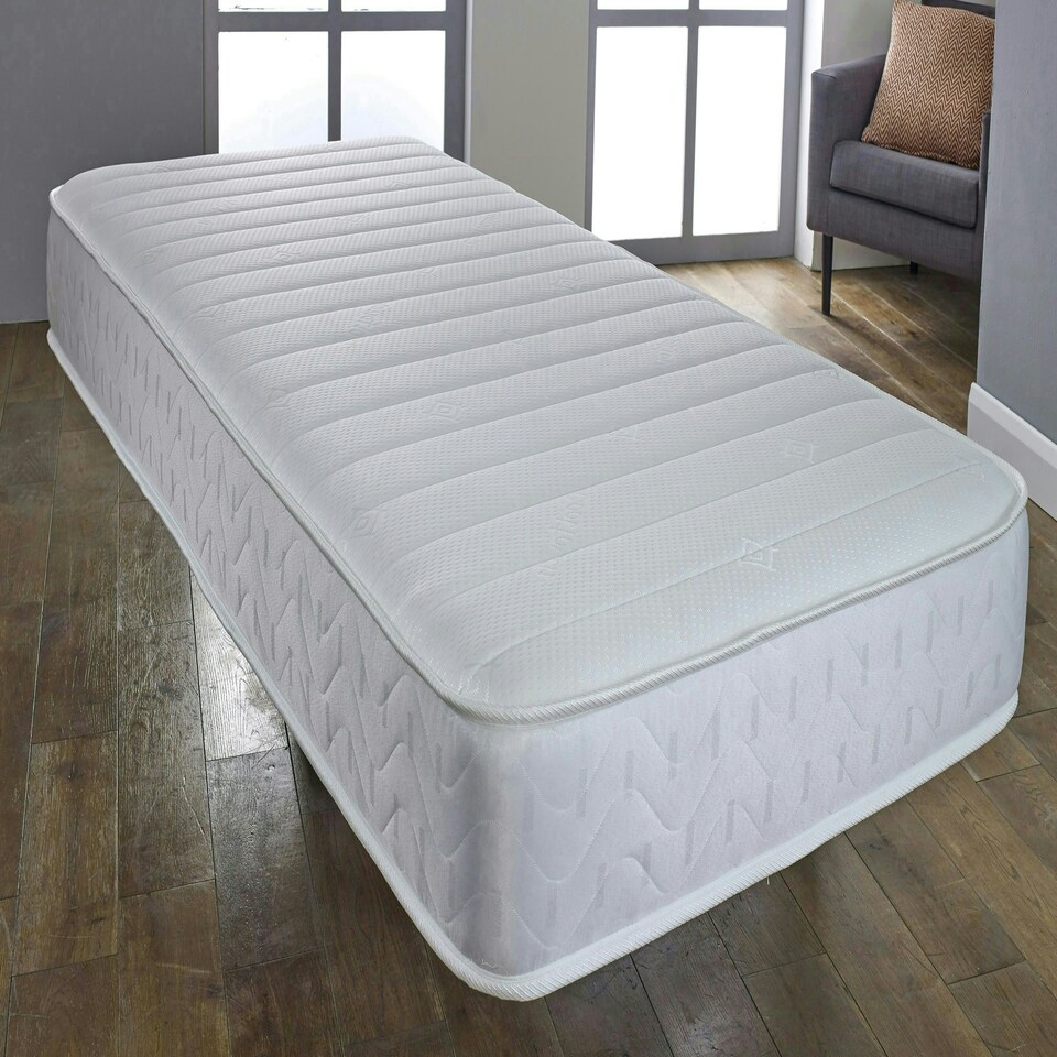 image 1 of Budget Memory Sprung Mattress - Quilted Cooltouch Straight Line Top Panel White | Double