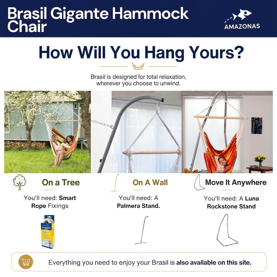 image 1 of Brasil Gigante Café Hammock Chair | Brown | Café