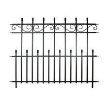 Primrose 122cm Kensington Fence Section Black Galvanised Steel Panacea Fence System Black