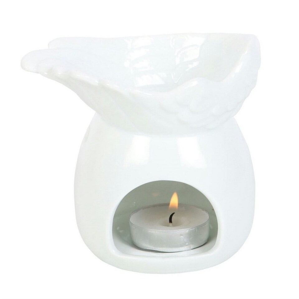 image 1 of Something Different Angel Wings Oil Burner - White - One Size (UTSD3065)