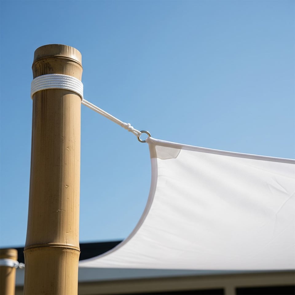 image 1 of 3m Bamboo Sail Shade Support Pole 12-14cm Diameter | Brown | Brown | 1