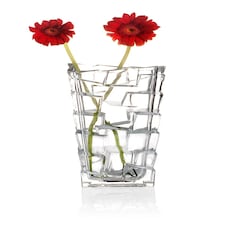 Crystal Look Heavy Glass Bouquet Flower Vase Holder Home Table Elegant Decor | Clear | Watford