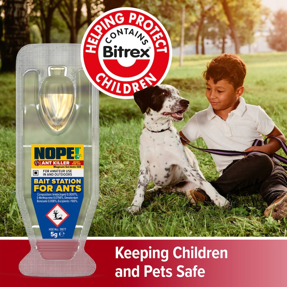 image 1 of NOPE Ant Killer Bait Station ( 1 Box x 3 Pack ) Traps for Indoor & Outdoor. Eradicates Ants and their Colony & Nest