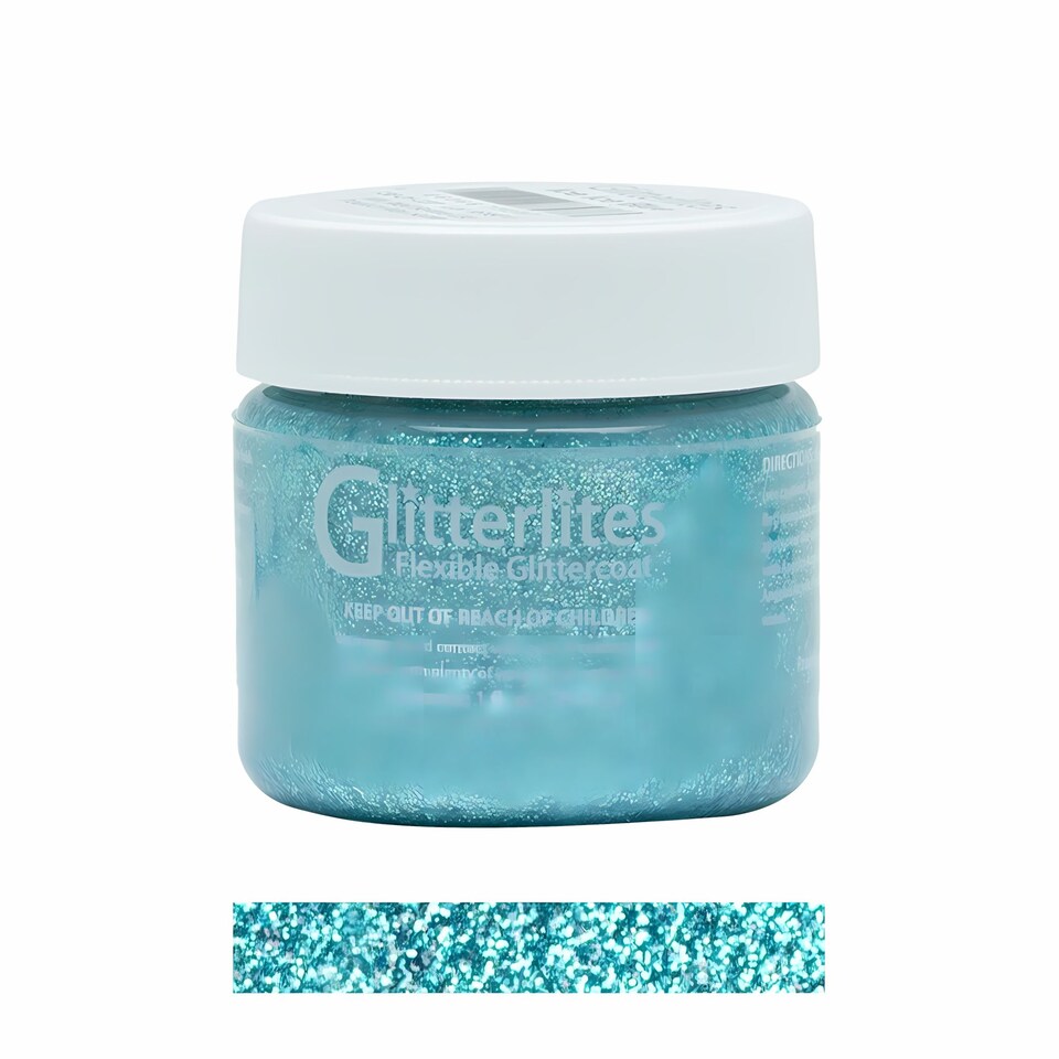image 1 of Angelus Glitterlites Paint - Sparkling Glitter Effects for Leather 1oz | Blue | Ice Ice Blue