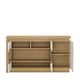 image 2 of Lyon 3 Door Glazed Sideboard in Riviera Oak/White High Gloss