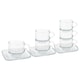 image 1 of LAV Cozy Stacking Glass Espresso Cups & Saucers 12pc Set - 90ml Clear