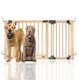 image 1 of Bettacare Wooden Multi Panel Flexible Pet Barrier, Natural Wood, up to 136cm Wide, Dog Barrier for Pets Dogs and Puppy | Cream | Natural