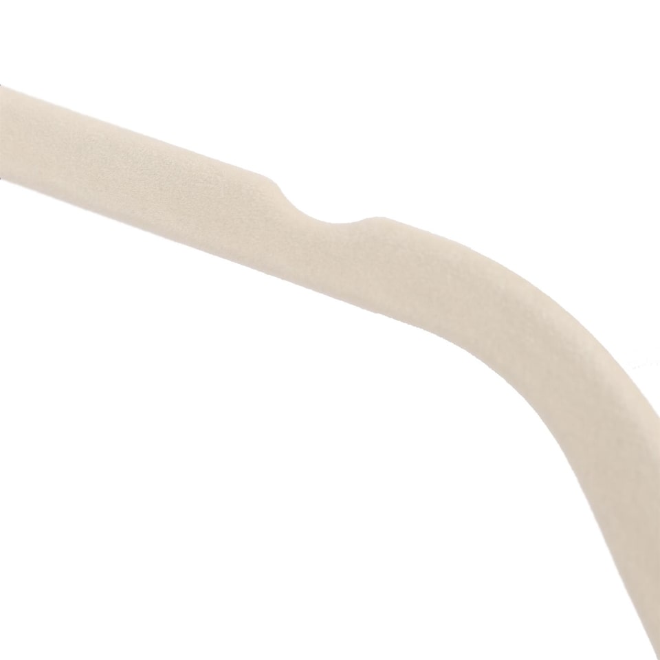 image 1 of Harbour Housewares Non-Slip Velvet Hangers - 45cm - Ivory - Pack of 25