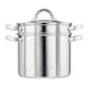 image 4 of Cooks Professional Stainless Steel Pasta Pot | Removable Strainer | Glass Lid