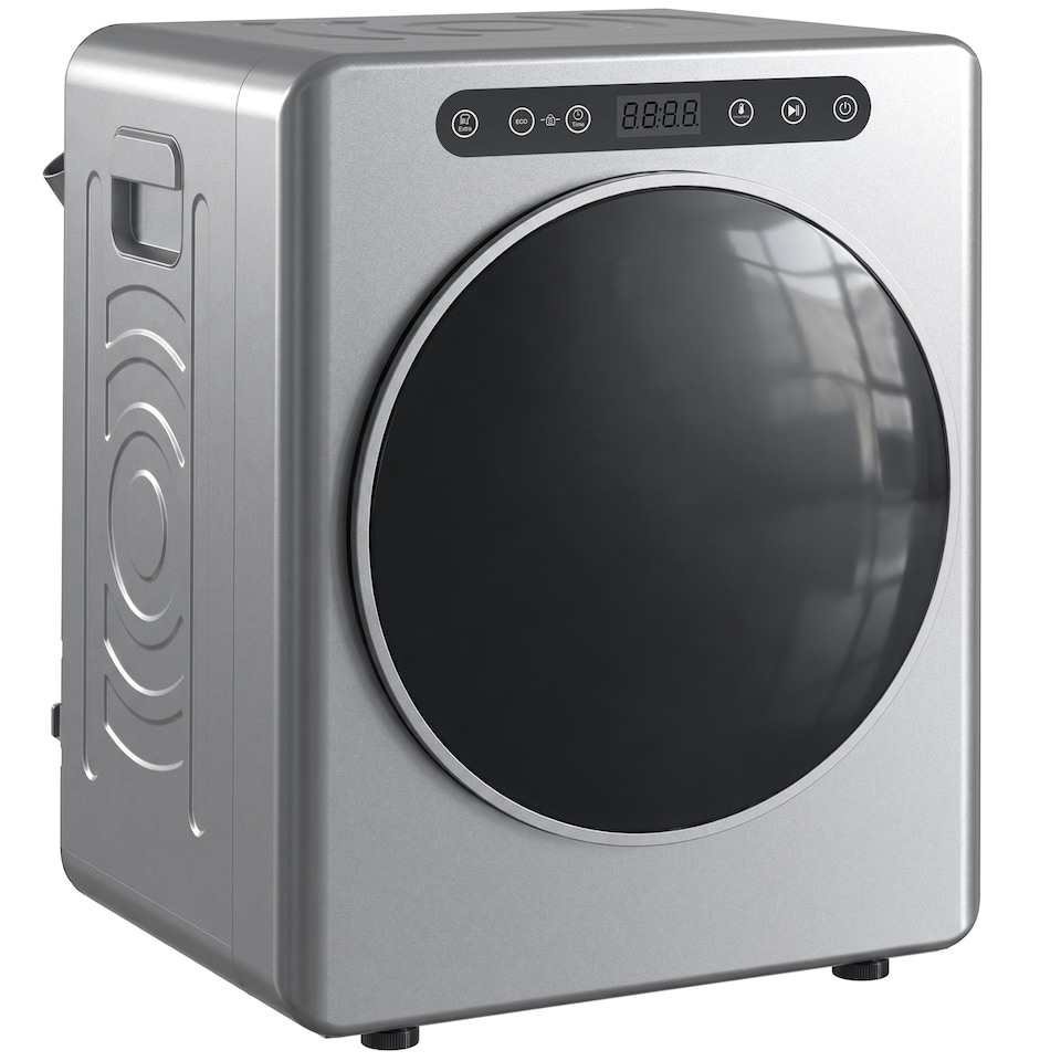 image 1 of HOMCOM 5 kg Portable Vented Tumble Dryer Machine with Timer, Silver Tone