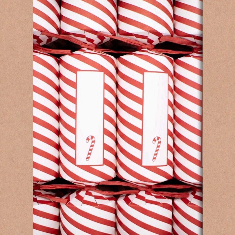 Big Potato Games Candy Cane Design Set of 12 Christmas Crackers