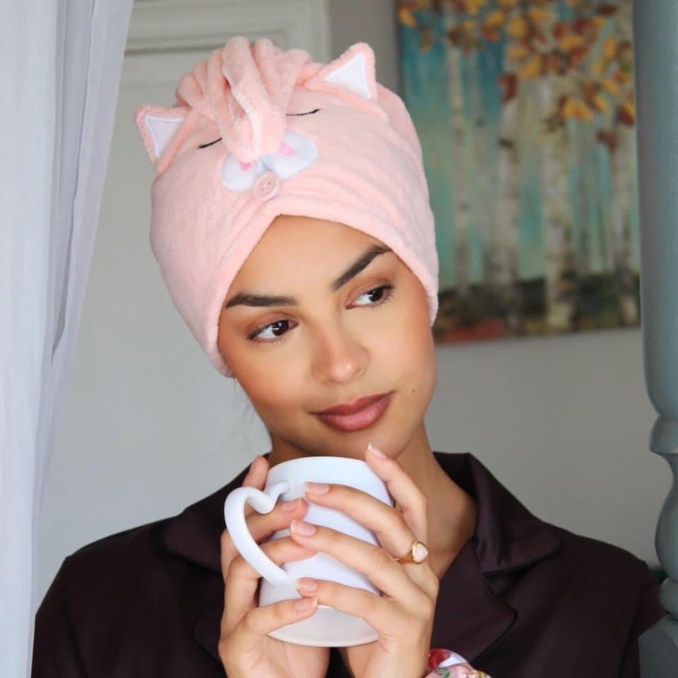 image 1 of SMUG Novelty Hair Towel Wrap, Piggy