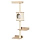 image 1 of PawHut Wall Mounted Cat Tree for Indoor Cats with Scratch Post Oak Beige