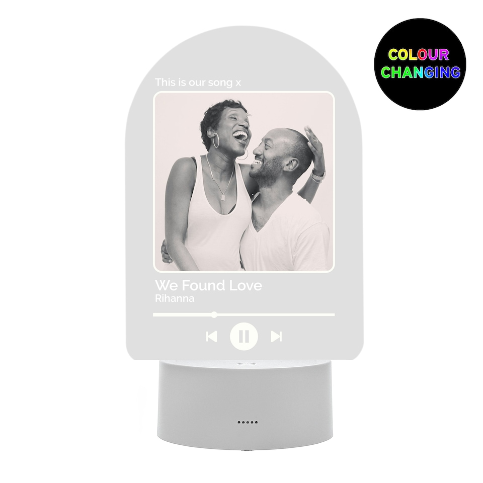 image 1 of Personalised Our Song Photo Upload LED Colour Changing Light