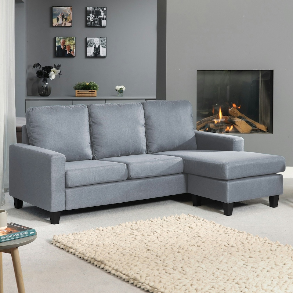 image 1 of Modbury Reversible Corner Sofa - Light Grey