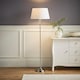 image 2 of ValueLights Memphis Twist Silver Floor Lamp White Taper Shade