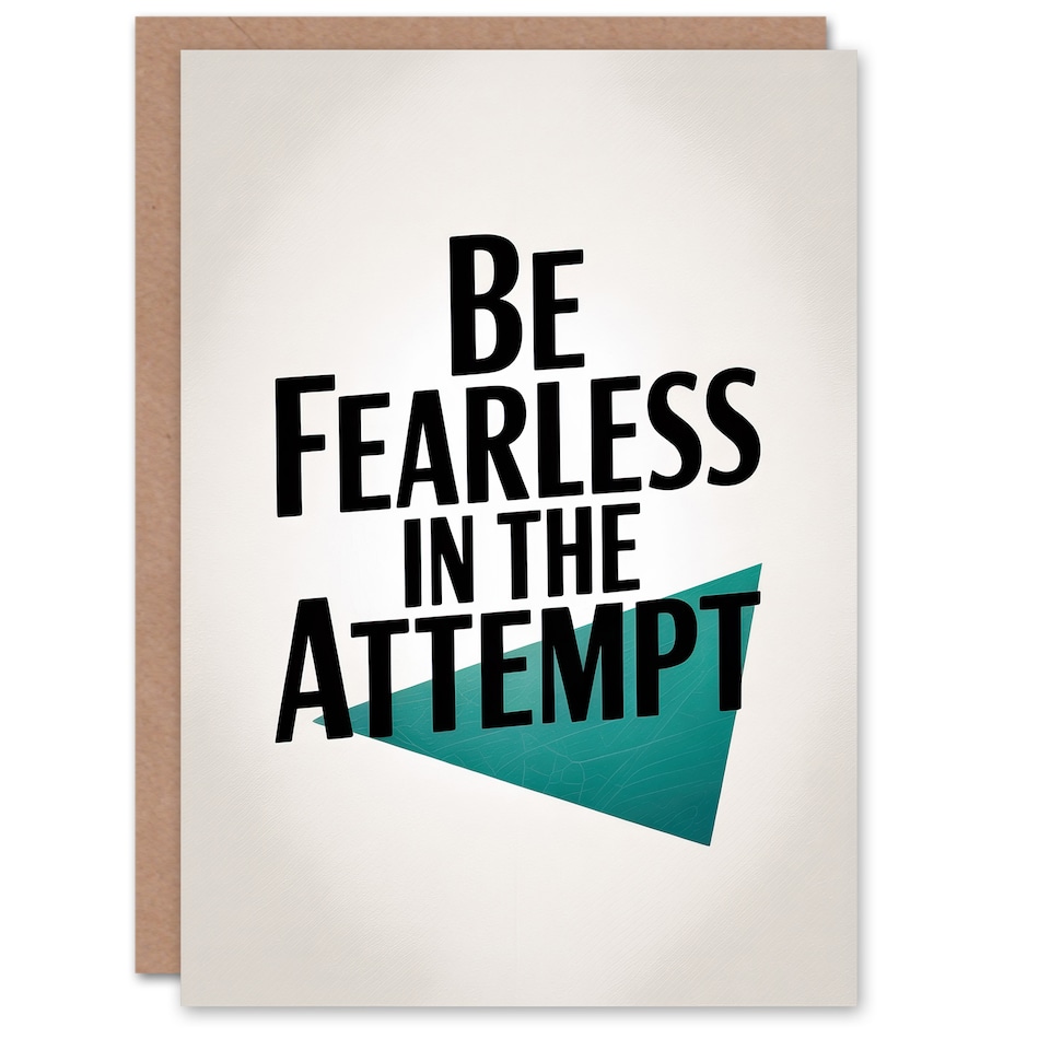 image 1 of Be Fearless In The Attempt Midcentury Typography Good Luck Greeting Card