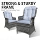 image 9 of Rattan Garden Dining Chairs Set of 2 - Grey Outdoor Patio Chairs with Cushions, Weatherproof Wicker Furniture
