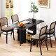 image 1 of HOMCOM Folding Dining Table, Drop Leaf Table with 2-Tier Shelves, Rolling Casters, for Small Spaces, Kitchen, Black