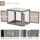 image 5 of PawHut Dog Crate End Table w/ Locks and Latches, for Medium Dogs
