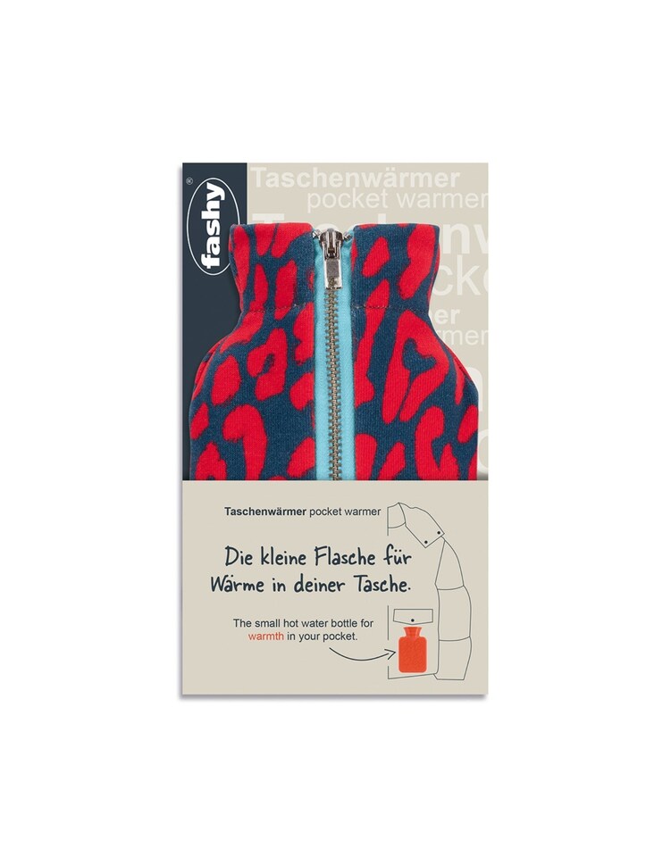 image 1 of Fashy 0.3 Litre Pocket Warmer with Leopard Cover
