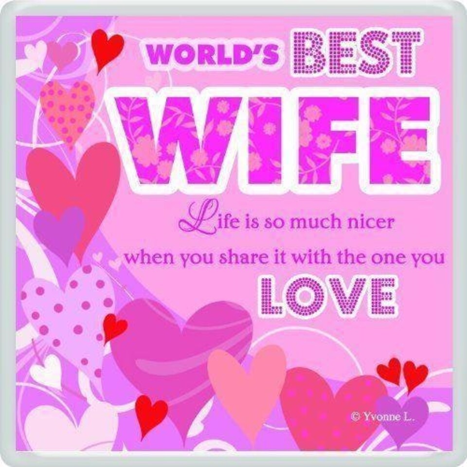 image 1 of World's Best wife... Sentimental Fridge Magnet - Christmas, Birthday Gift