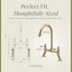 image 5 of Traditional Kitchen Sink Bridge Mixer Tap - Brushed Brass Lever | Copper | Brushed Brass | 1