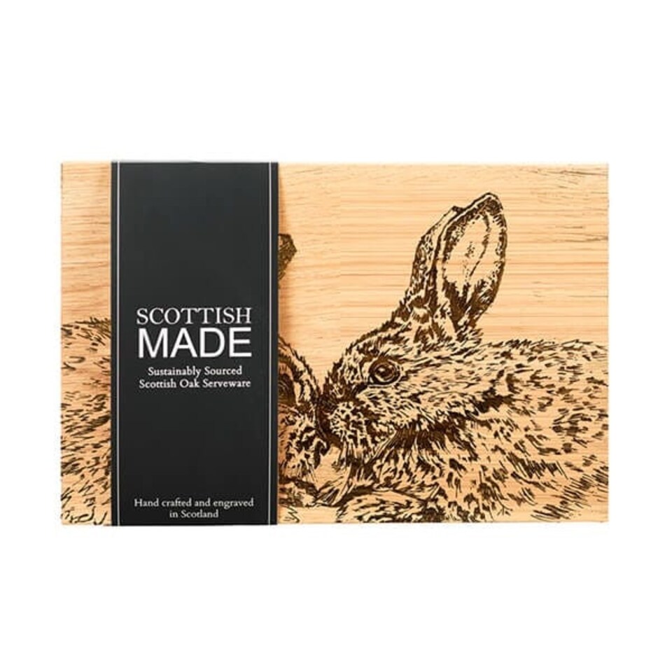 image 1 of The Just Slate Company Kissing Rabbits 30cm Oak Serving Board