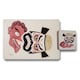 image 1 of 12 Piece Placemat Coaster Set With Designer Artwork And Wood Bottom