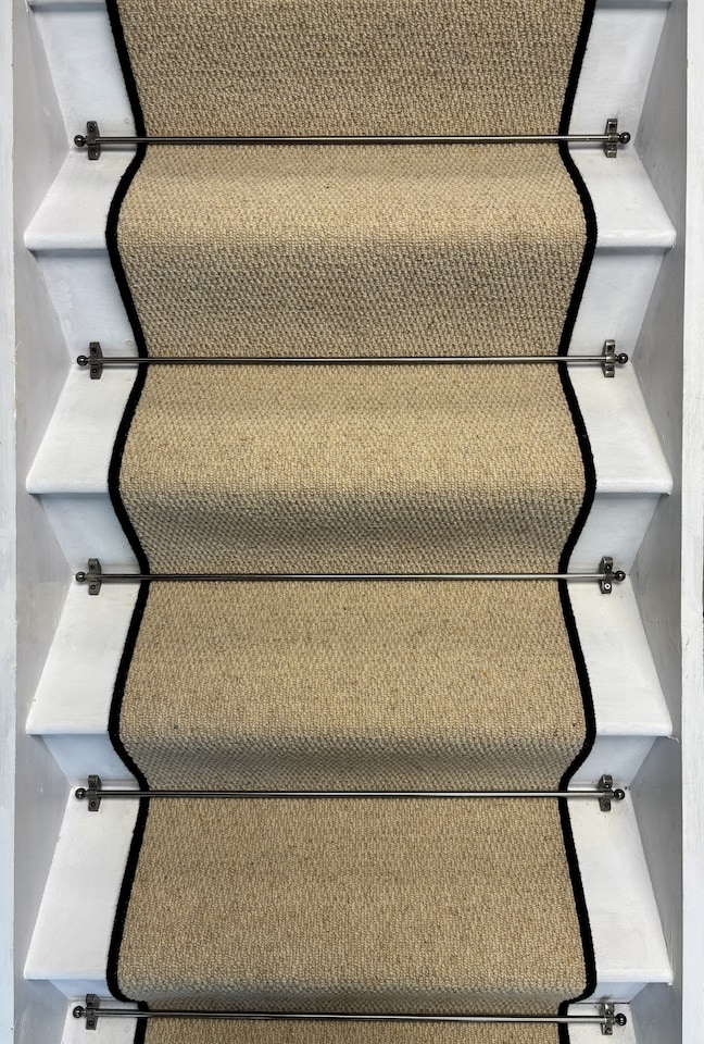 image 1 of Kalahari Cream Stair Runner with 100% Wool Edge