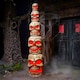 image 2 of Home Accents Holiday 8ft Giant-Sized Halloween Skull Stack with Red LEDs