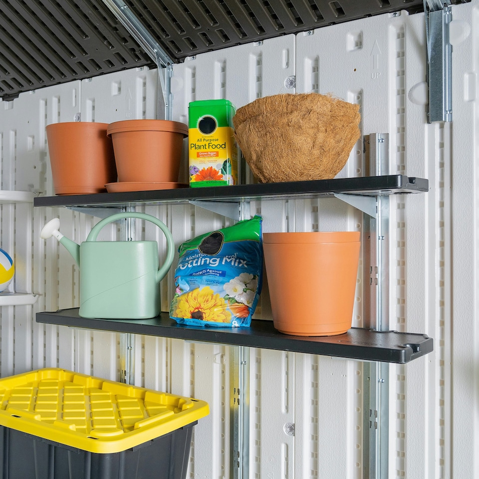image 1 of Suncast Resin Shed Shelving Kit Black