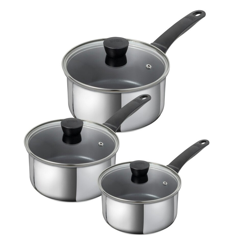 image 1 of CLASSIC INDUCTION NON-STICK SAUCEPAN 3PC SET Silver