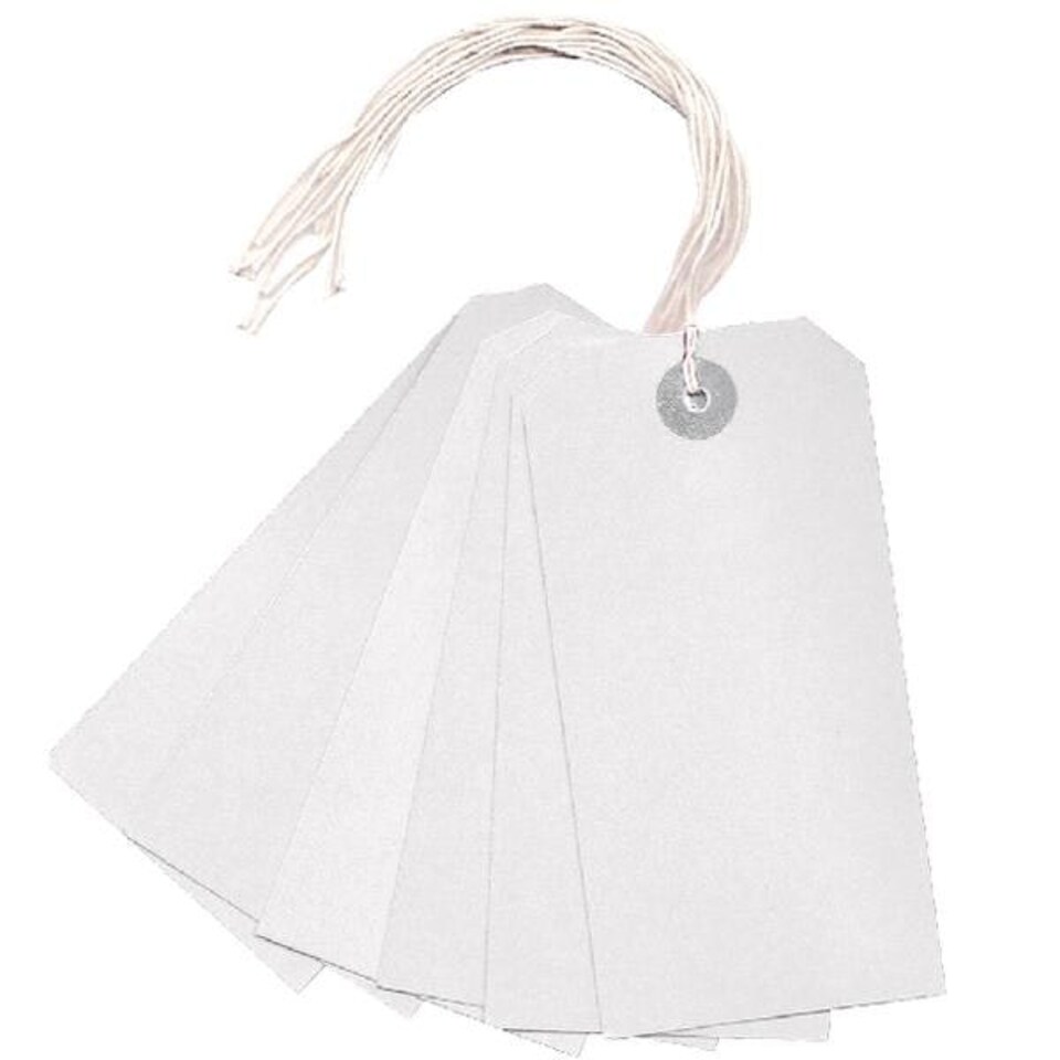 image 1 of Pack of 1000 White Strung Tag 120 x 60mm