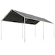 image 1 of Outsunny 2-Rooms Outdoor Carport Galvanized Steel Frame UV Resist