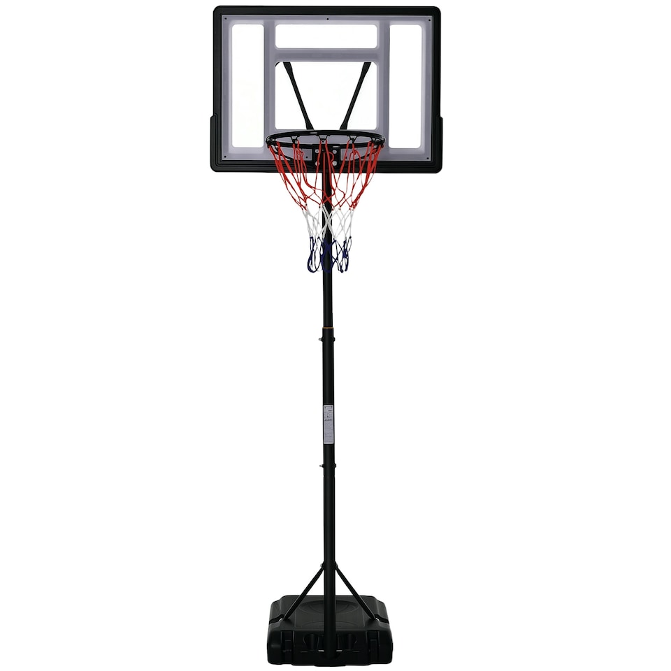 image 1 of HOMCOM  1.55-2.1m Basketball Hoop and Stand w/ Fillable Base, Wheels - Black