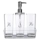 image 1 of Interiors By Premier 3 Pc Bathroom Accessories Set With Matching Tray, Clear Bathroom Decor Set, Soap Dish, Tumbler, & Dispenser