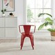 image 5 of Furniturebox 2x Colton 'Tolix' Style Red Metal Dining Chairs with Arms