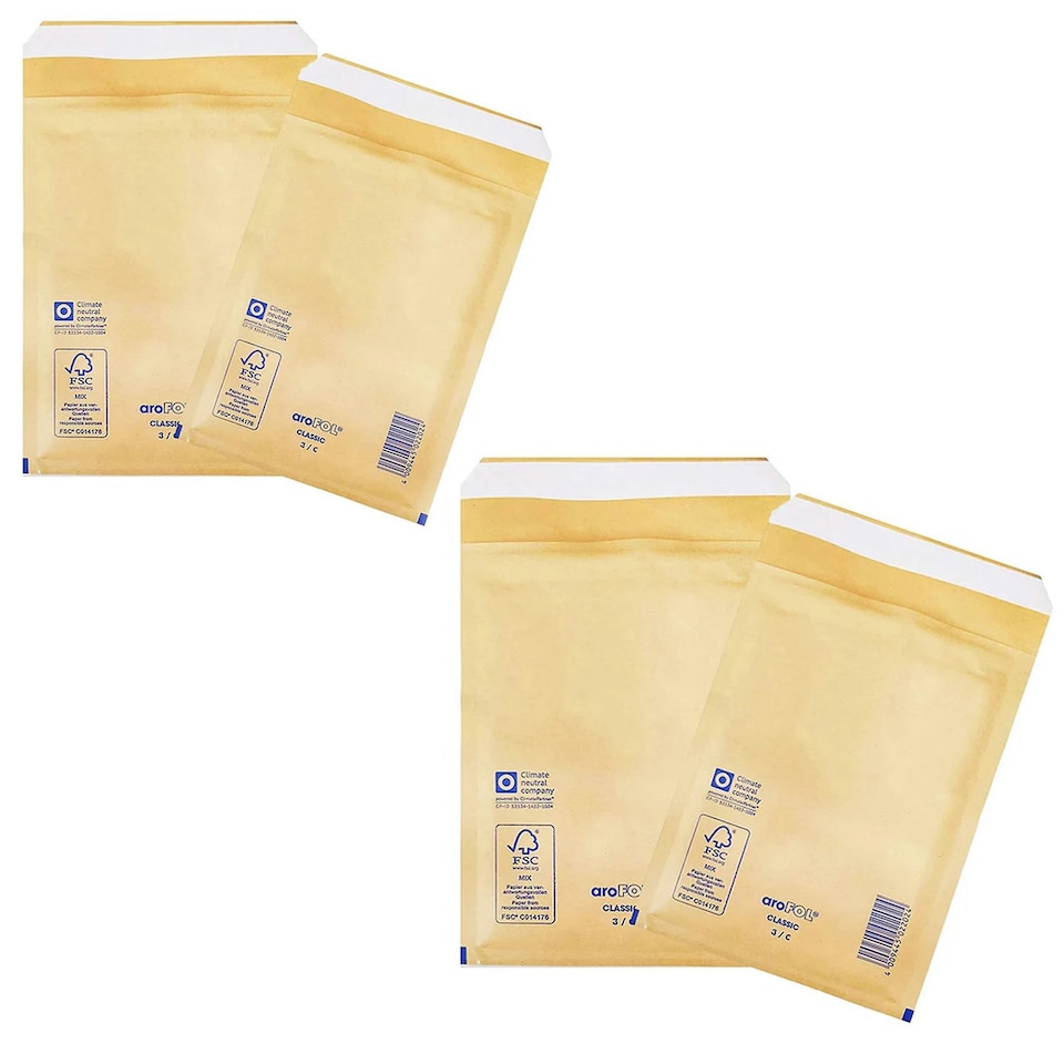 image 1 of 200 x Size 5 (220 x 265mm) Classic Gold Arofol Bubble Lined Strong Postal Mailers With Peel & Seal Slip Gold | One Size