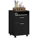 image 1 of HOMCOM  Filing Cabinet with Drawers and Open Shelf, 60cm, Black
