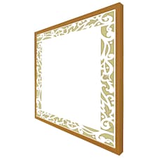 Egyptian hieroglyphs golden border (Picture Frame) Brown | Oak | S