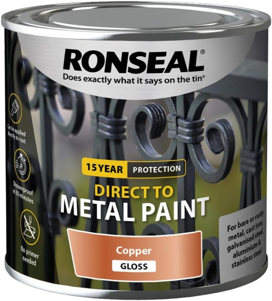 image 1 of Ronseal - Direct to Metal Paint Copper Gloss 250ml