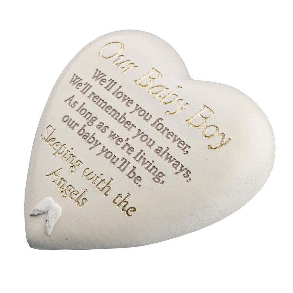 image 1 of Widdop Gifts Baby Boy Graveside Heart Plaque