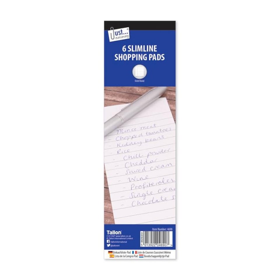 image 1 of 6 Shopping Pads Lined Paper 75 x 210 mm